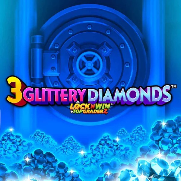 Slots logo of 3 Glittery Diamonds from PearFiction Studios at Mr Vegas Casino