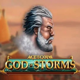 Age Of The Gods: God of Storms online game logo by Playtech on mr-vegascasino.com