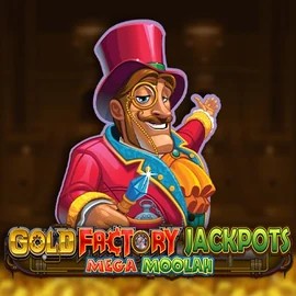 Official Jackpots logo: Gold Factory Jackpots Mega Moolah by Aurum Signature Studios at Mr Vegas Casino