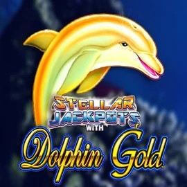 Official Jackpots logo: Dolphin Gold with Stellar Jackpots by Lightning Box Game at Mr Vegas Casino